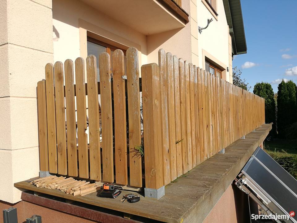 Balustrada balkonowa drewniana drewno Zamość