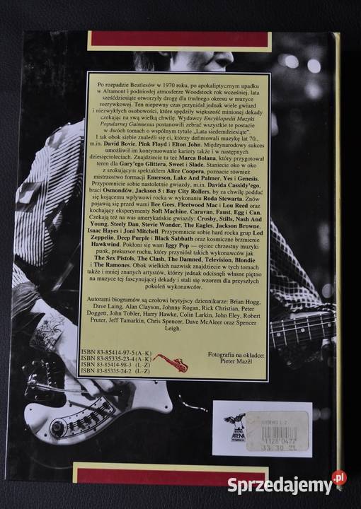 Encyklopedia muzyki popularnej Lata Rok wydania 1995 Kultura i Rozrywka Warszawa