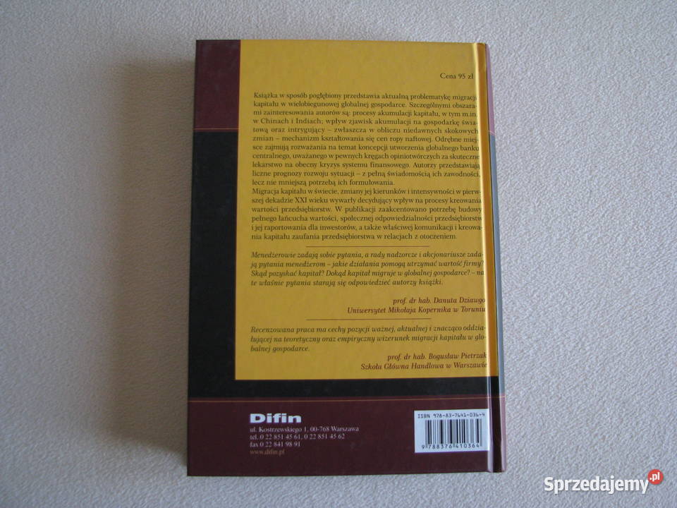 Migracja kapitału w globalnej Gospodarce Andrzej Rok wydania 2009
