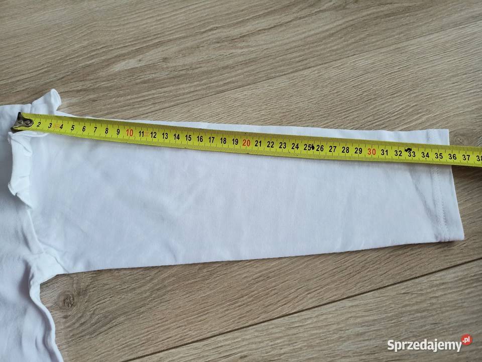 Bluzka koszulka dziewczęca na długi rękaw biała biały Płock