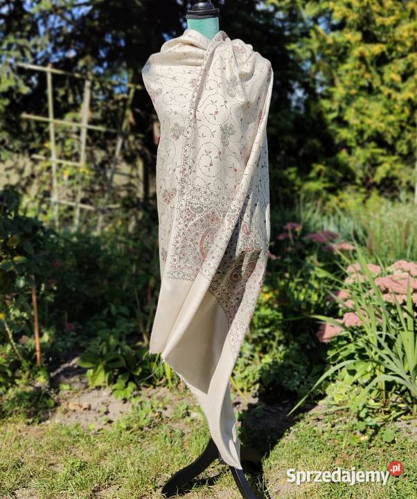 Duży szal orientalny indyjski haft paisley zachodniopomorskie Szczecin