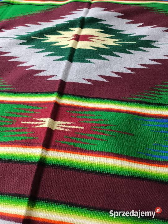 Kilim wełna ludowy folka narzuta prl Starachowice