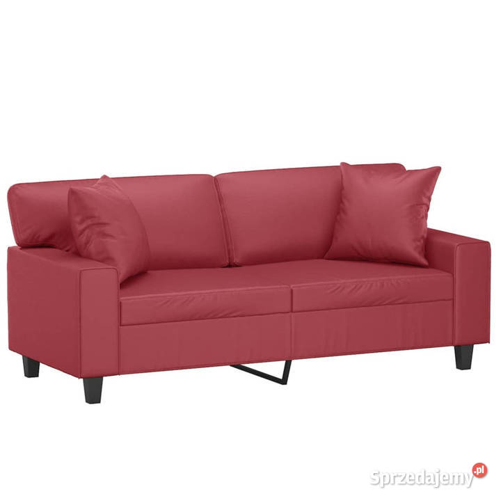 2os sofa z poduszkami winna czerwień 140 Sofy i kanapy