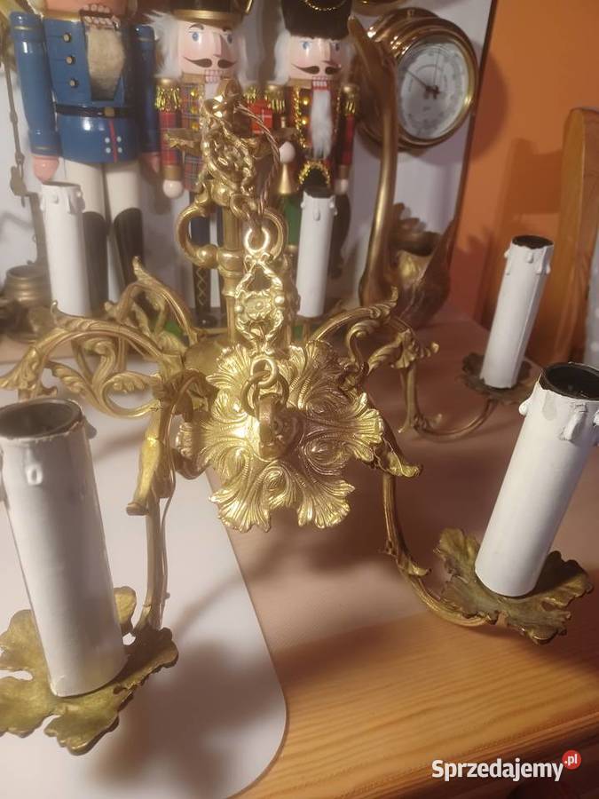 Piękny mosiężny żyrandol Lampa wisząca Poznań
