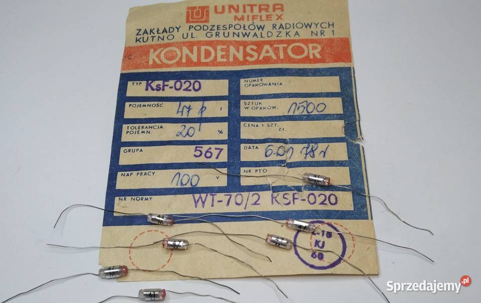 Kondensator 47pF 100V KsF 020 Unitra MIFLEX pomorskie