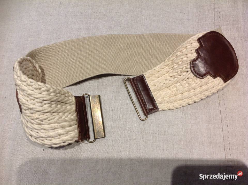 Pasek Damski na gumie skórzane dodatki Nowa Sól