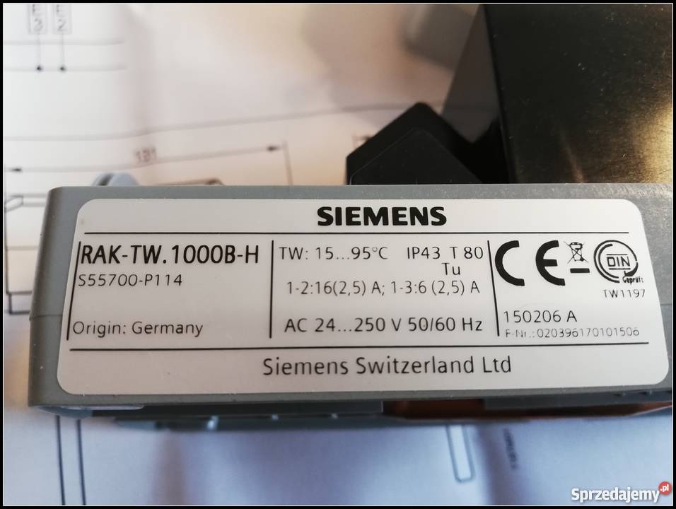 Termostat regulacyjny RAKTW1000BH Siemens śląskie Dąbrowa Górnicza