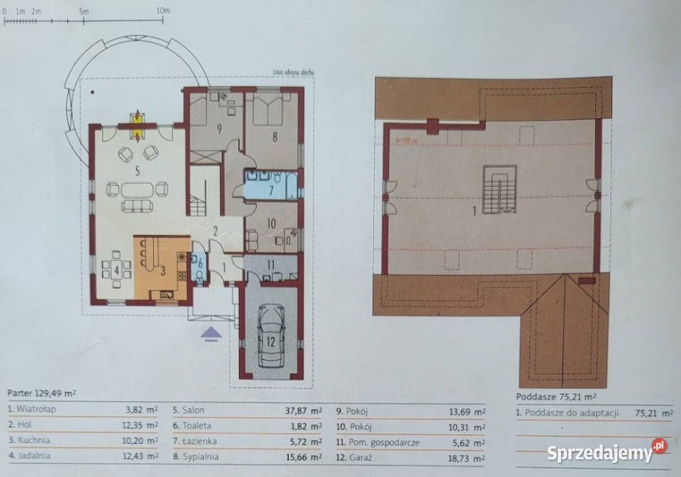 Dom jednorodzinny z poddaszem do adaptacji asfalt Podule