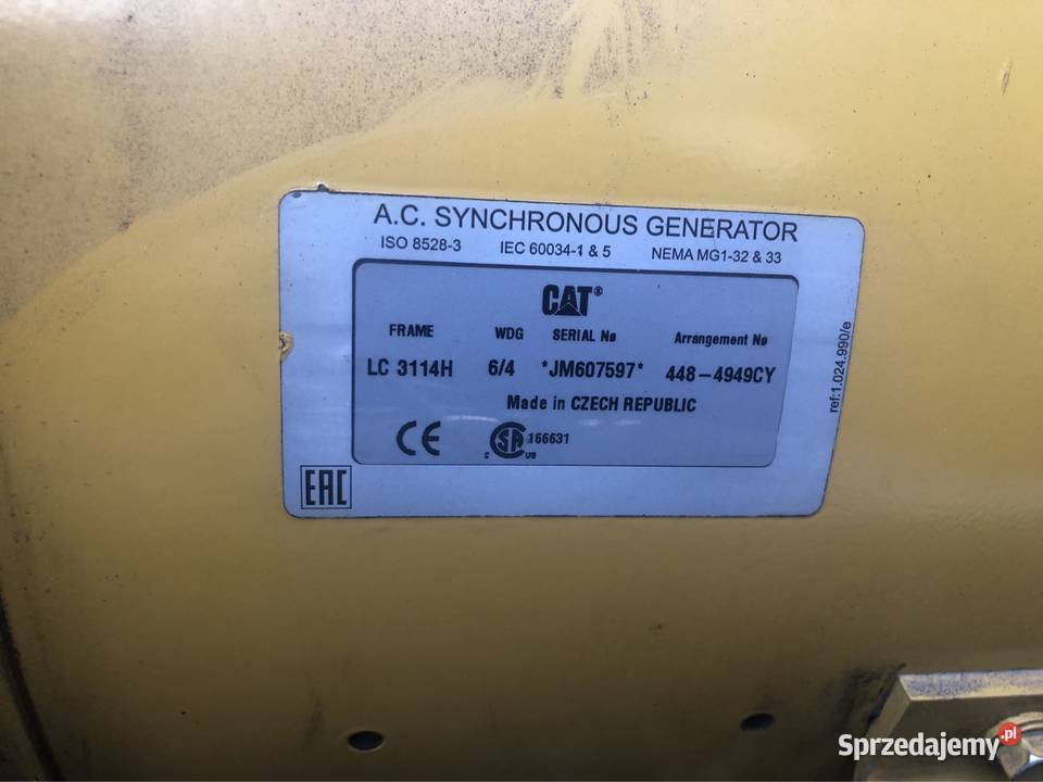 CAT DE150E0 150KvA Generator podkarpackie Głogów Małopolski