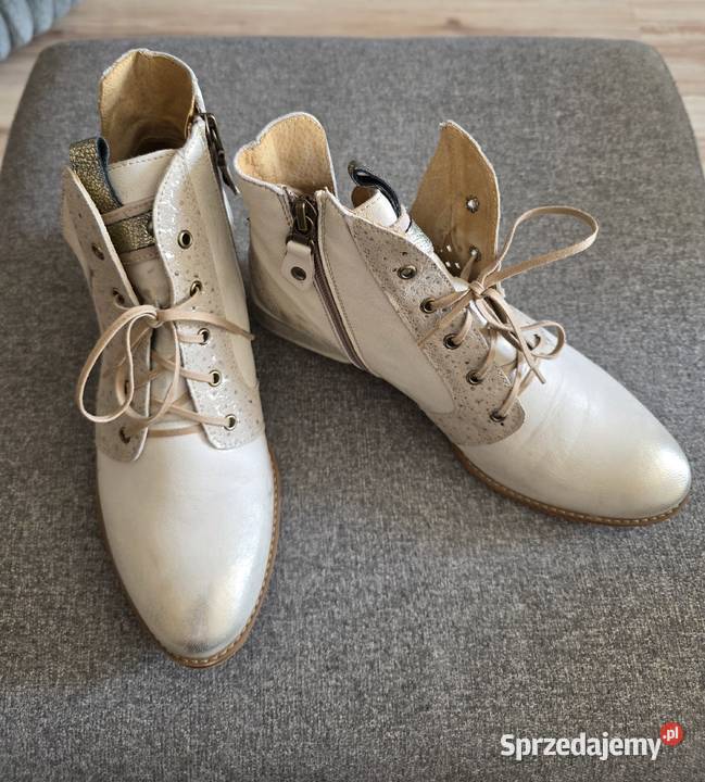 Skórzane botki trzewiki Maciejka 38 Głogów