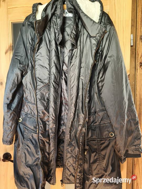 Kurtka damska ocieplana z kapturemkolor szary Puławy