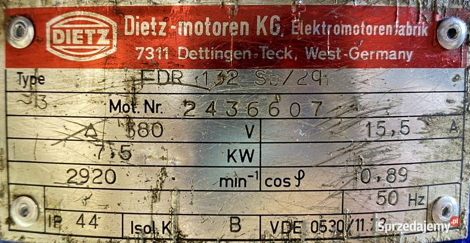 silnik elektryczny 75kW 2920obr 3fazowy Pozostałe Pigża