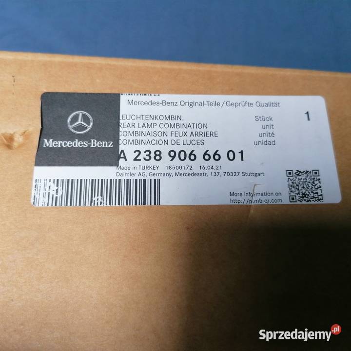 MERCEDES E KLASA COUPE W238 LAMPA TYŁ Prawy Września
