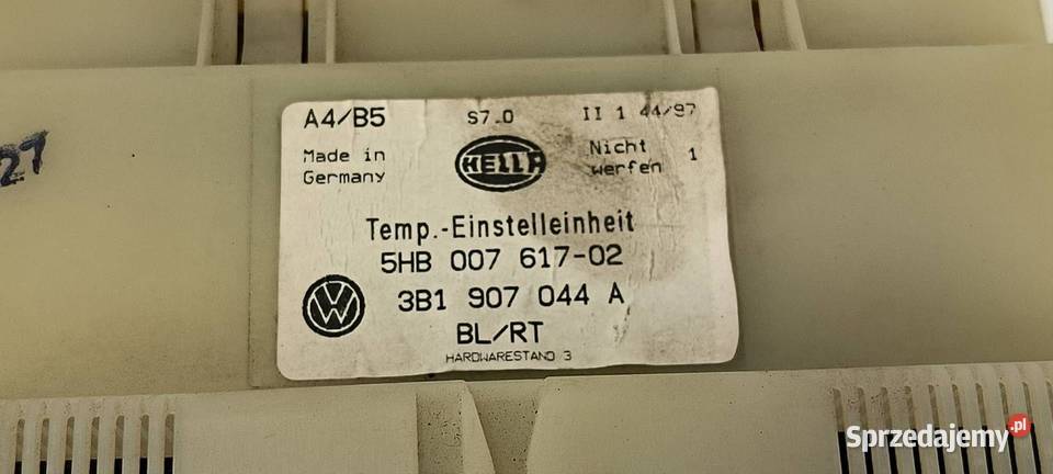 PANEL KLIMATYZACJI VOLKSWAGEN PASSAT B5 Lipno sprzedam