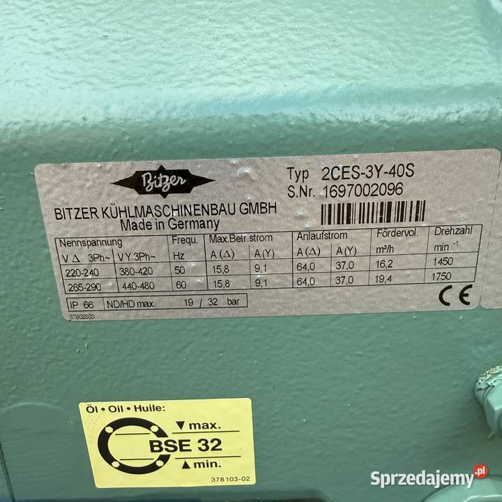Sprężarka Bitzer 2CES3Y40S 162 mh Paczków