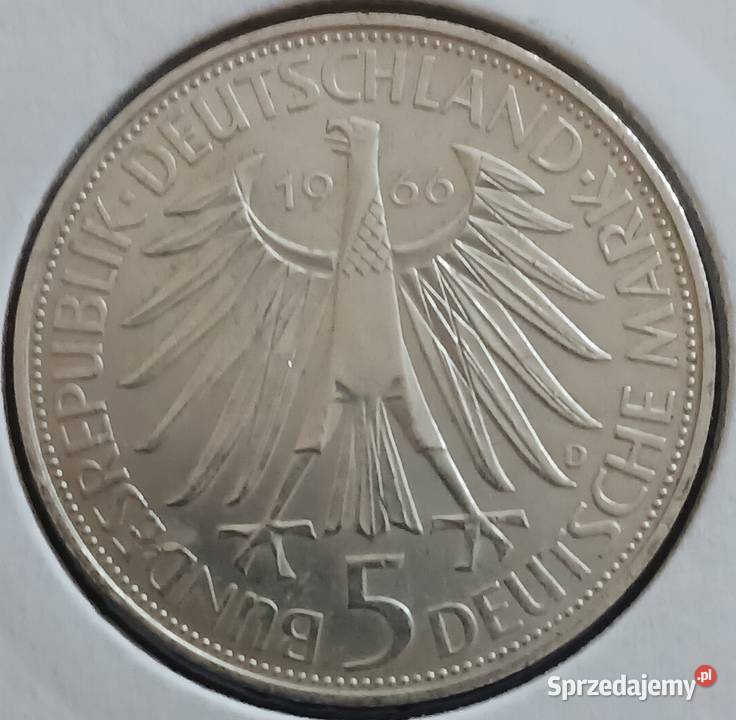 5 marek RFN Wilhelm Leibniz 1966 r menD mennicze