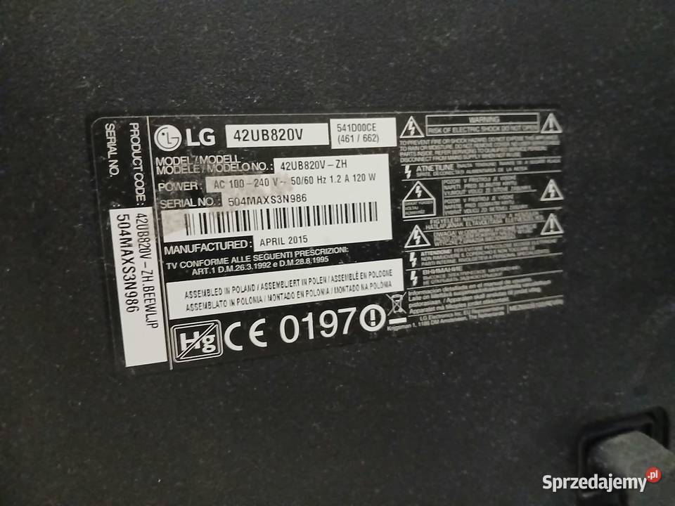 Telewizor LG 42UB20V Bydgoszcz