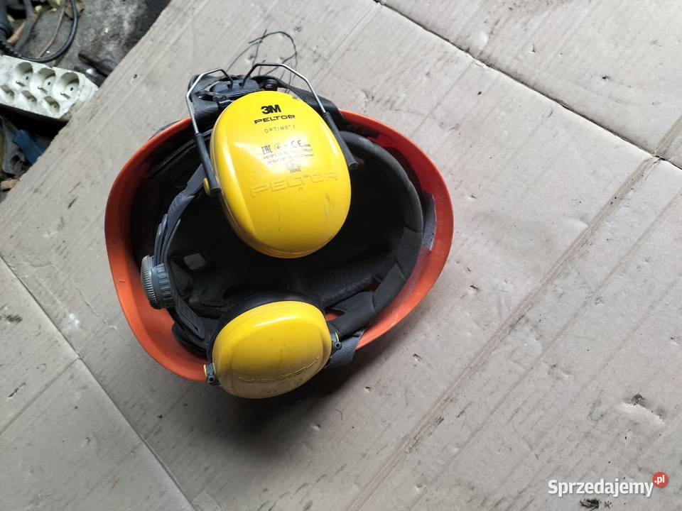 KASK OCHRONY POMARAŃCZOWY NA GŁOWĘ SŁUCHAWKI lubelskie Kamień-Kolonia