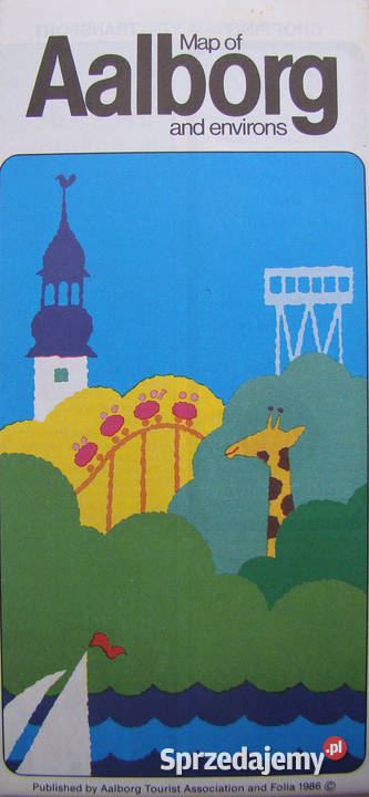 Mapa Aalborga i okolic Dania 1986 małopolskie