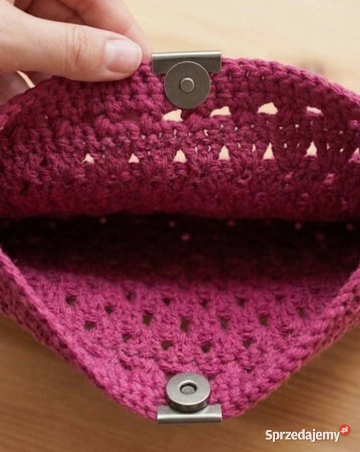 Duża ażurowa torba na ramię crochet ręcznie