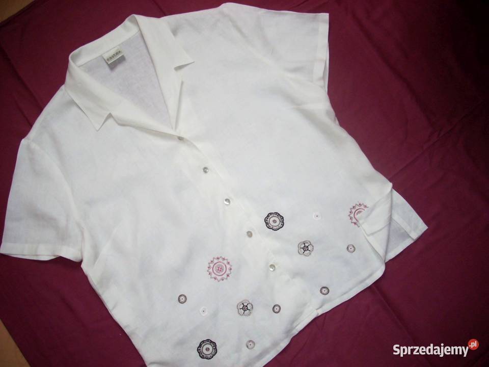 EASTEX Lniana Koszula Haft J Nowa 46 48 Len Nowy Sącz