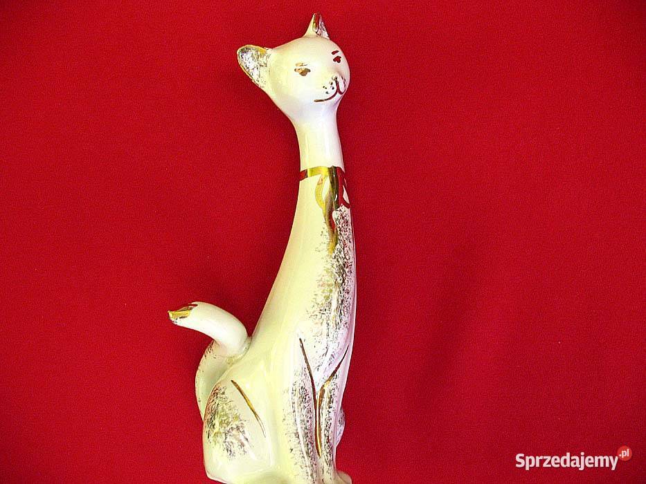 Kot Powabna koteczka biała figurka porcelana 16 Siedlce