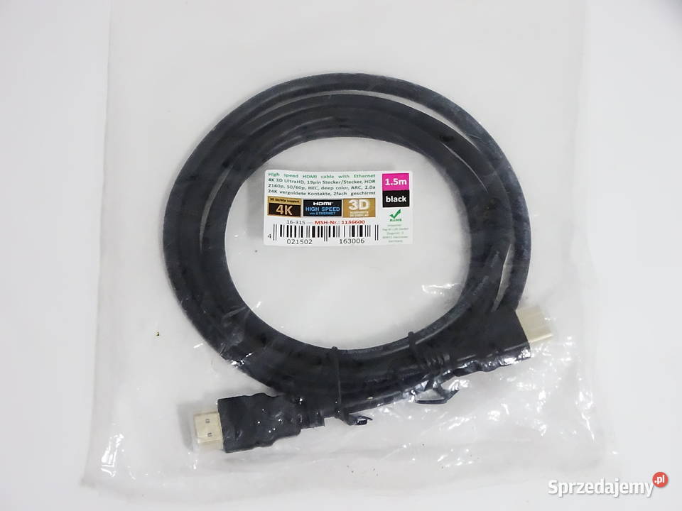 Kabel HDMI High Speed with Ethernet 4K 3D Biłgoraj