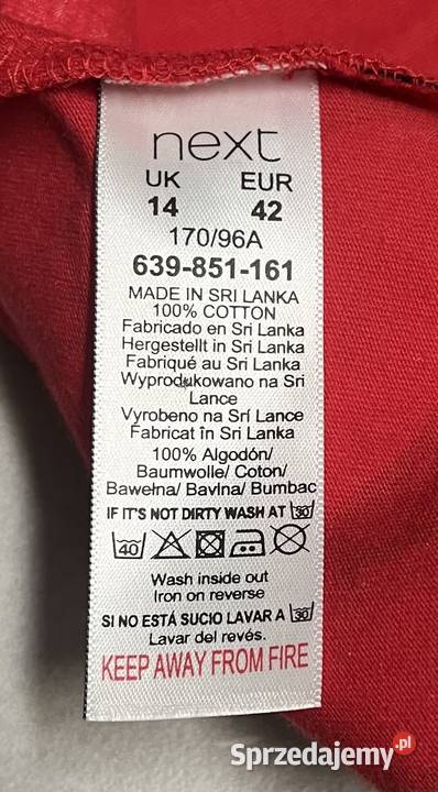 Koszulka tshirt damski 42 czerwony Lubin