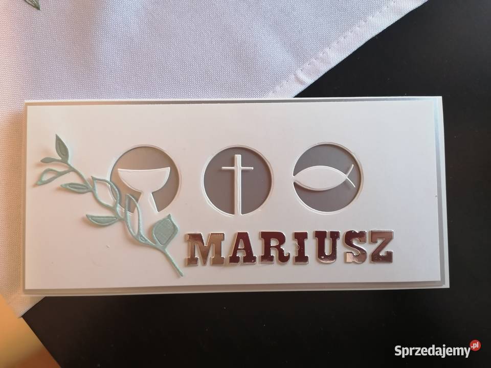 Komunia kartka własnoręcznie wykonana Rękodzieło śląskie sprzedam