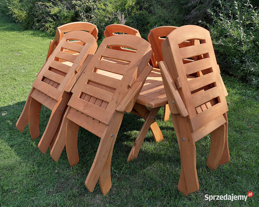 Meble ogrodowe drewniane tarasowe balkonowe Ogród Kalety