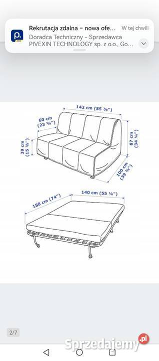 Sofa dwu osobowa Ikea Lycksele Kostrzyn nad Odrą