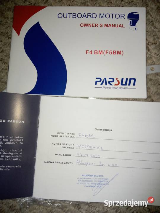 Silnik Parsun 5 2 letni pierwszy właściciel Cieszyn
