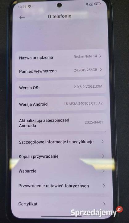 telefon XIAOMI REDMI NOTE 14 sprzedam