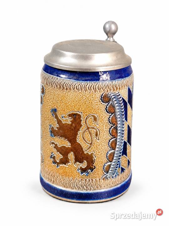 Niemiecki Kufel do Piwa Bierkrug 05L Lew Poddębice