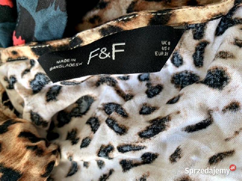 ff sukienka modny wzór panterka viscoza hit 36 Choszczno