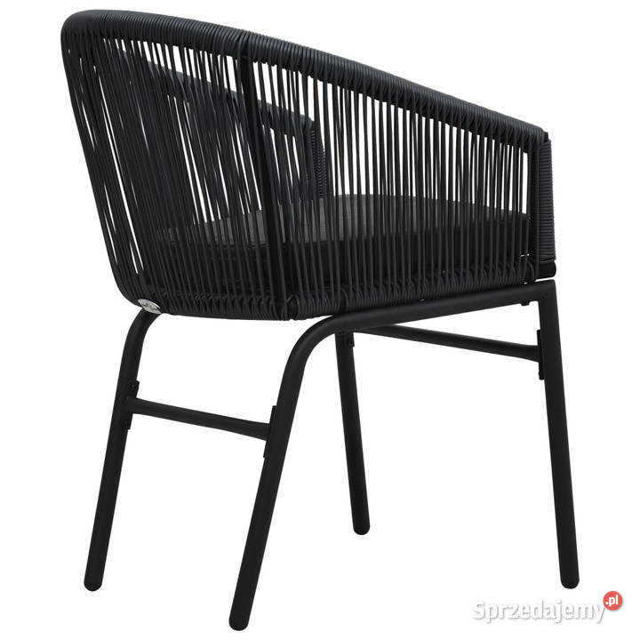 Krzesła ogrodowe 2 czarne rattan PE WM48135 Warszawa