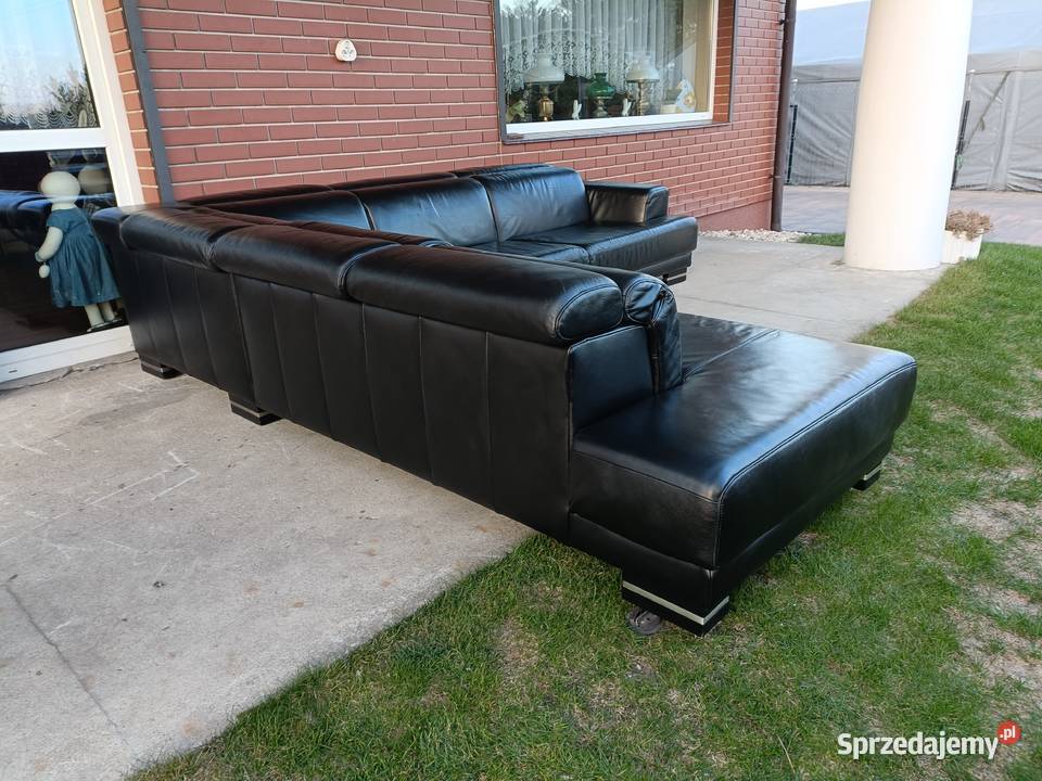 Sprzedam narożnik ze skóry Komplety wypoczynkowe Konin
