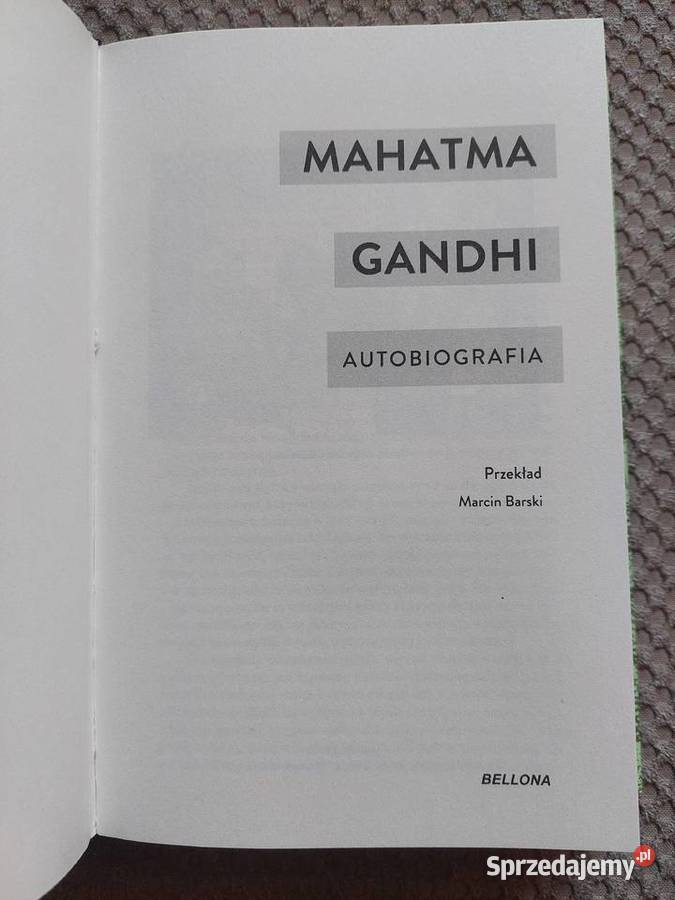 Mahatma Gandhi Autobiografia Pozostałe Kraków sprzedam