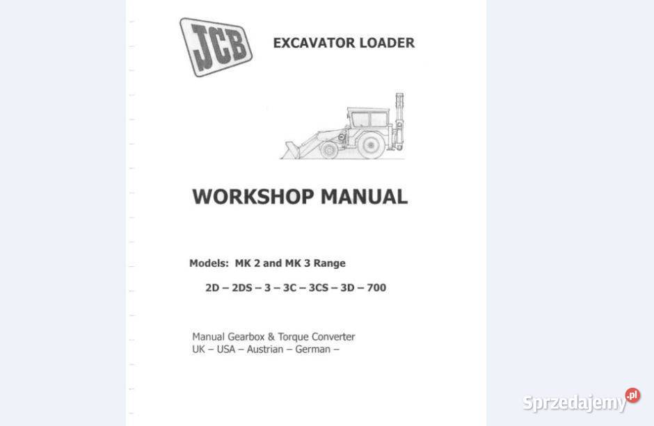 JCB 2D 2B 2DS 3 3C 3CS 3D 4D 700 INSTRUKCJA Motoryzacja Kielce