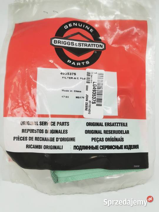 Filtr Powietrza John Deere BriggsStratton Honda Bielsko-Biała