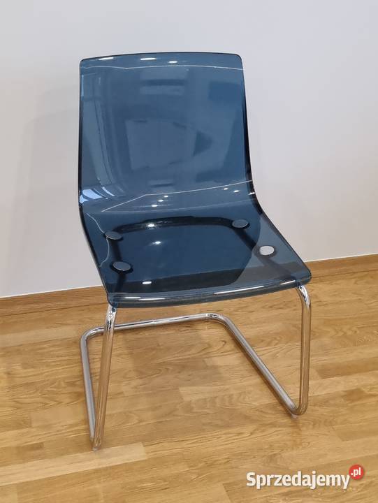 KRZESŁO IKEA TOBIAS niebieskie przezroczyste wielkopolskie Kalisz
