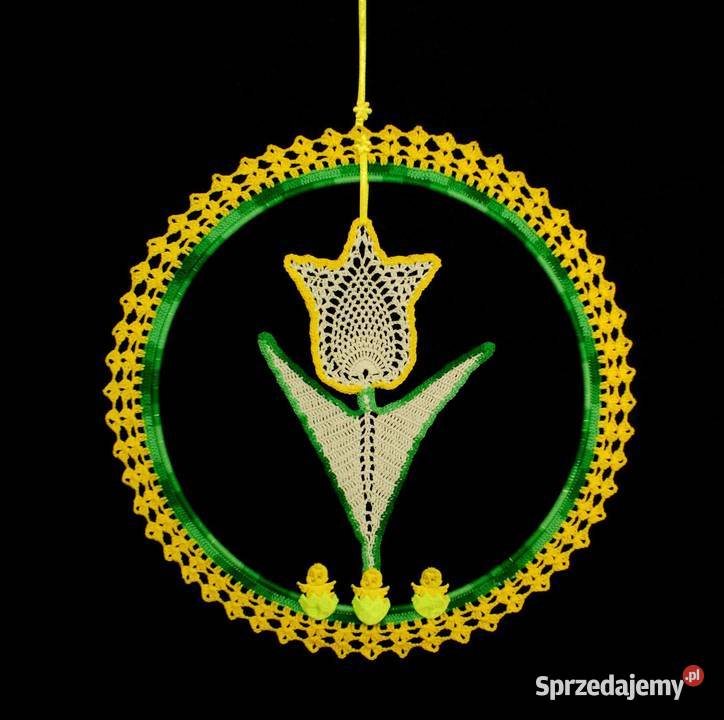 Zawieszka ozdoba na okno szydełkowa Tulipan 30 Kluczbork