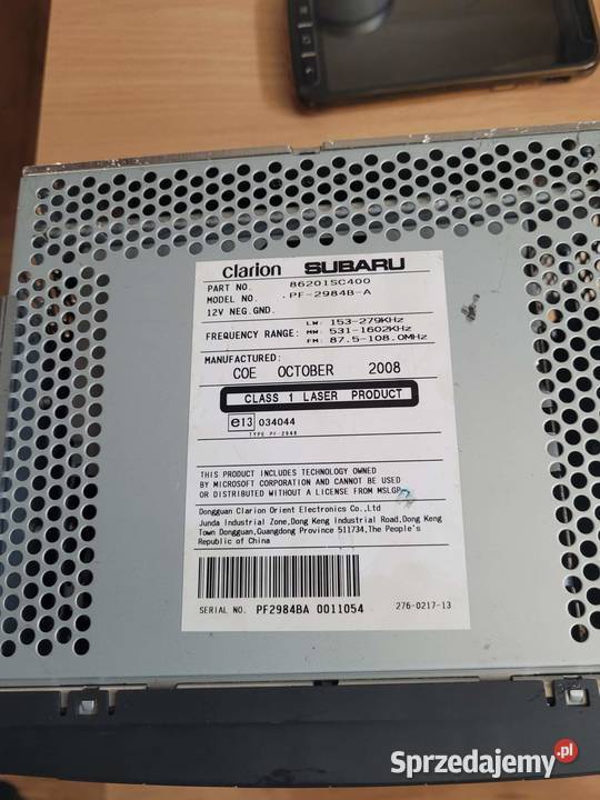 Radio samochodowe clarion subaru Forest 3 Włocławek