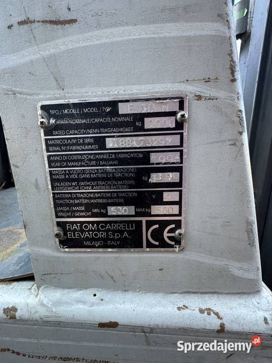 Wózek widłowy Fiat E10N śląskie Chybie