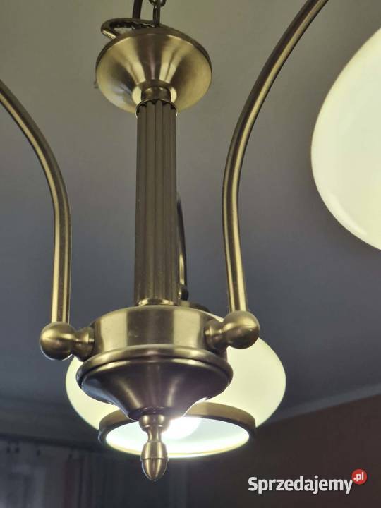 Żyrandol złoty patyna 3 klosze lampa Kraków