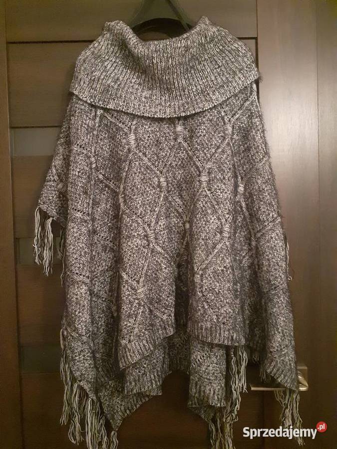 ponczo narzuta z frędzlami Rozmiar uniwersalny