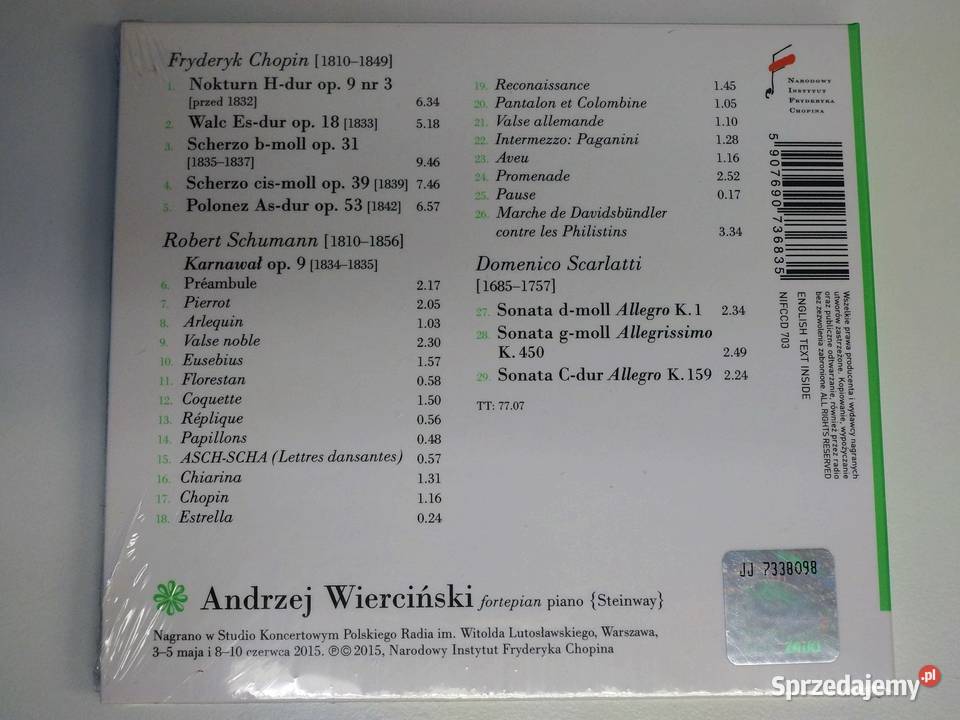Andrzej Wierciński Chopin Schumann Scarlatti