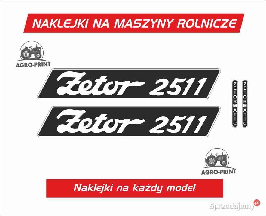 Naklejki Zetor 2511 mocne Pozostałe Pleszew