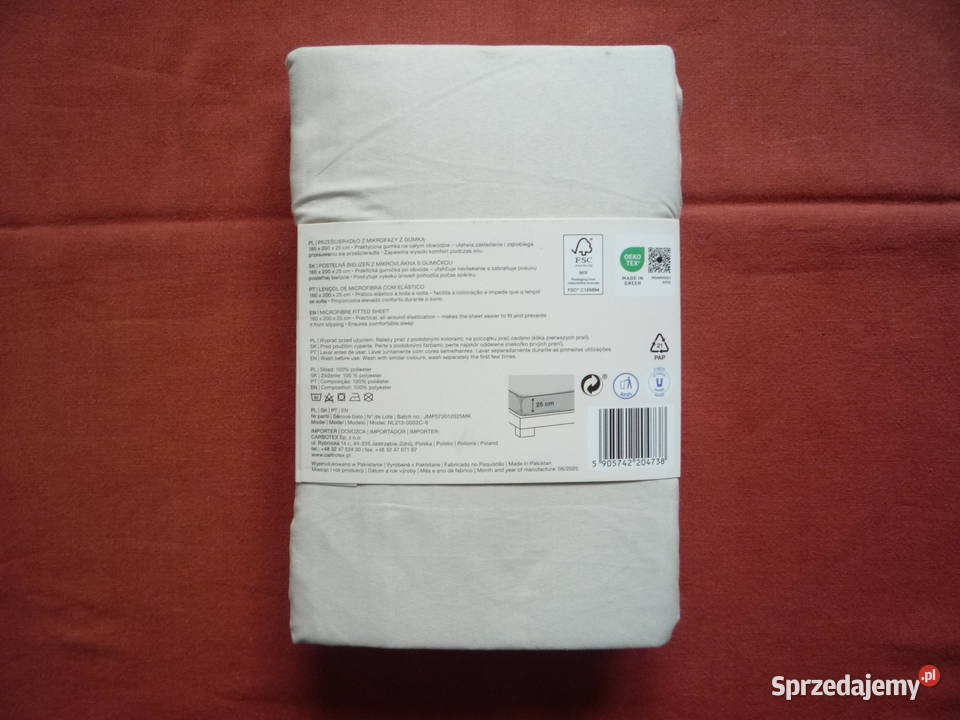 Smukee Beżowe Prześcieradło z gumką 160x200x25 Prześcieradła Szczecin