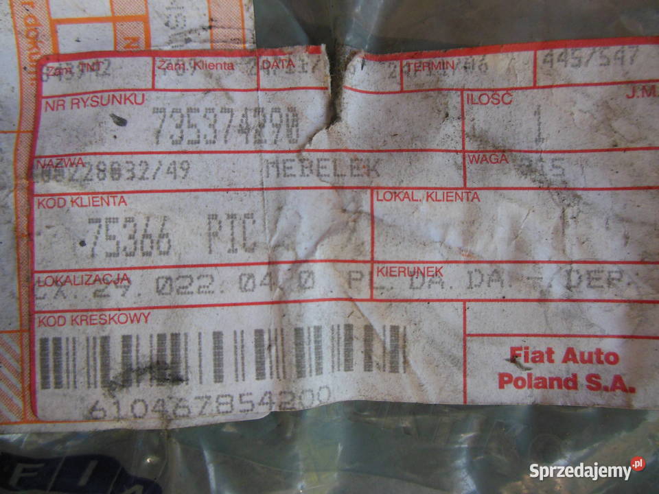 tunel środkowy FIAT PANDA II 735374290 śląskie Kozy